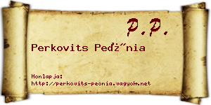 Perkovits Peónia névjegykártya